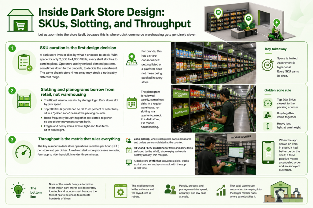 Inside Dark Store Design SKUs, Slotting, and Throughput