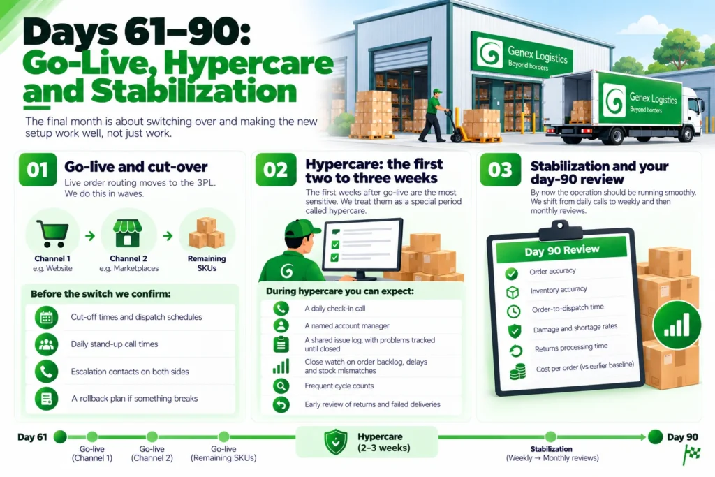 Days 61-90 Go-Live, Hypercare and Stabilization